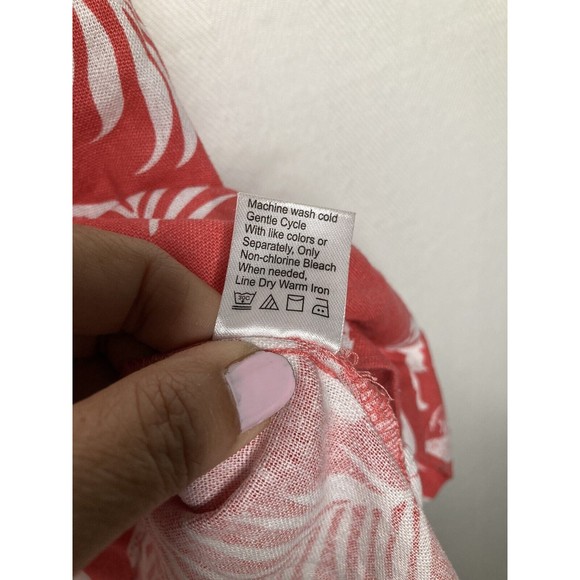 Chadwicks Womens Sleeveless Linen Rayon Dress Floral Pleated Neckline Details PS - Picture 7 of 10